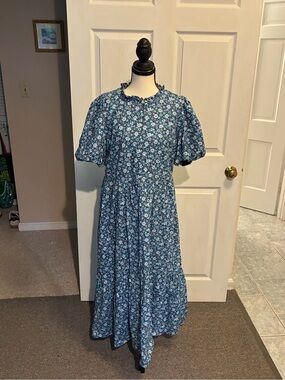 antik batik beaded dress Marius Darling Favorite Light Blue Midi & Tea Length Size:4X 100% Cotton